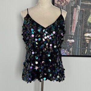Venus Black Large Sequin Tank XL